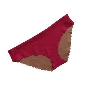 NWOT J Crew $54 Scalloped Bikini Bottom in Italian Matte Size L Neon Pink F0760